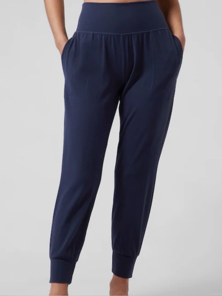 Athleta Salutation Jogger Blue Pants Pockets Yoga Jogging Sz Xs